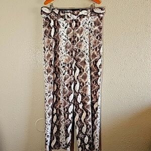 Verxy Snake Print Wide Leg Pants